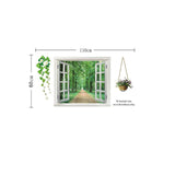 Huge Window 3D Green Vew Flowers