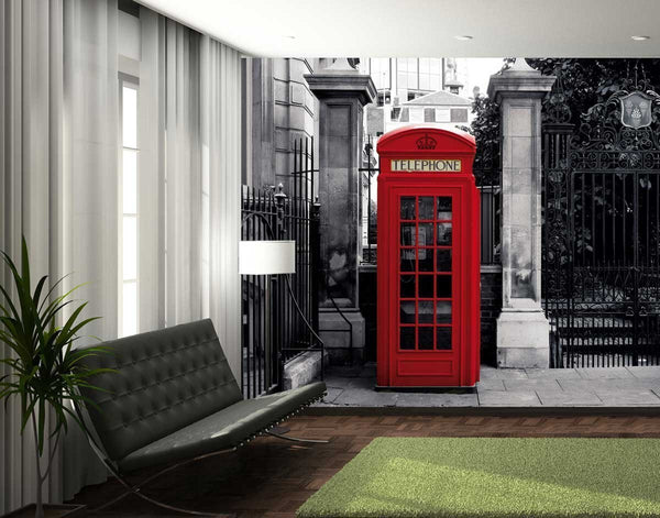 London Telephone Box Wallpaper Wall Mural